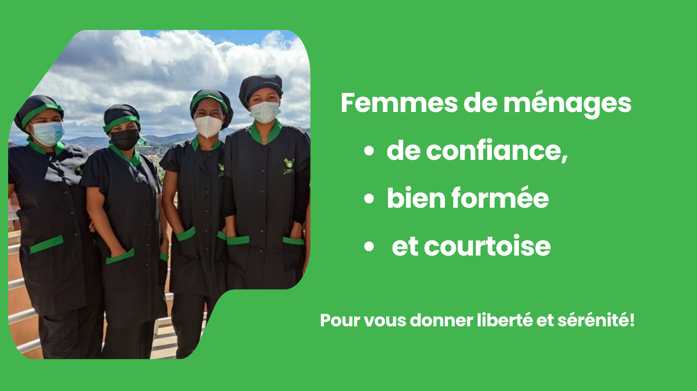 Femmes de ménages de confinace, bien formée et courtoise