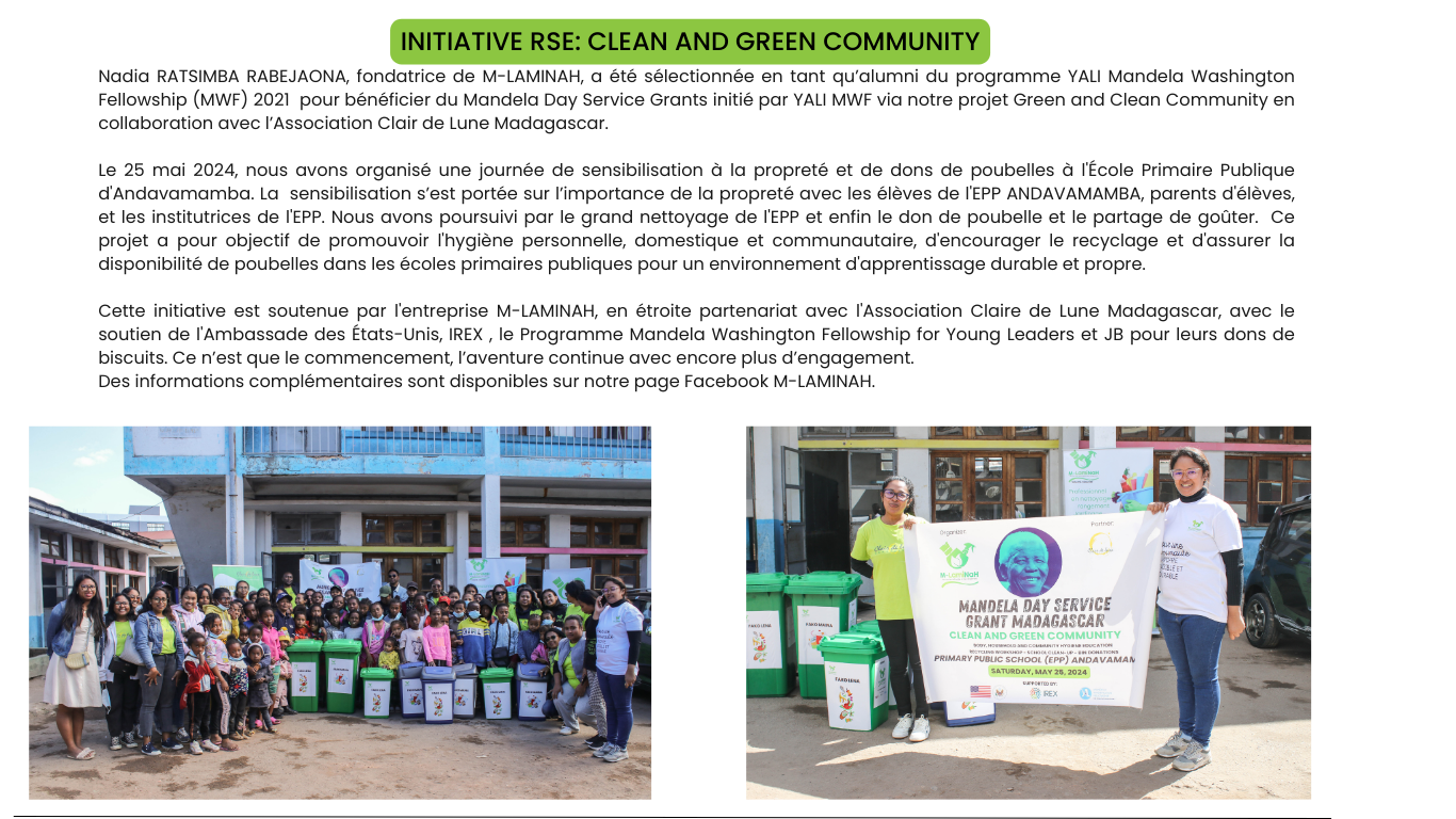 INITIATIVE RSE CLEAN AND GREEN COMMUNITY INITIATIVE RSE CLEAN AND GREEN COMMUNITY